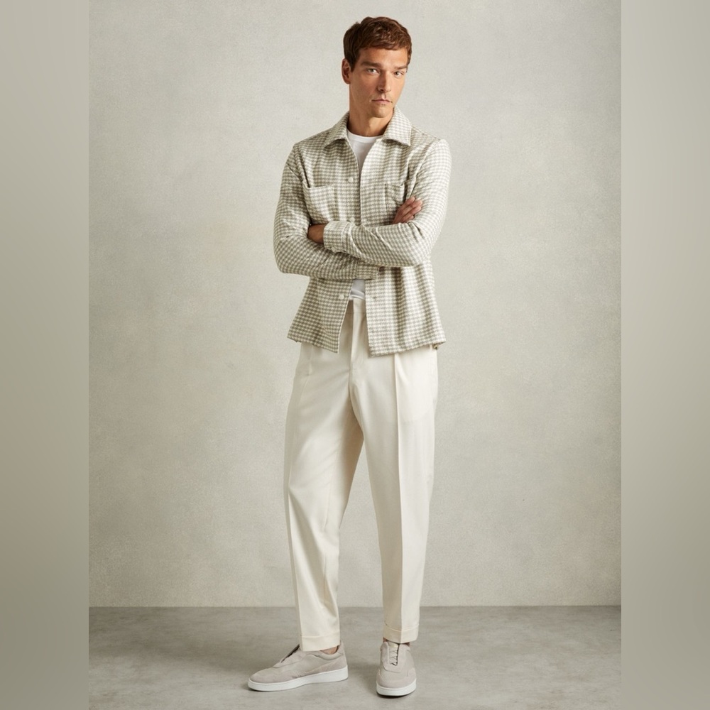 NWT REISS Naqua Dogtooth Twill Overshirt - Picture 3 of 12